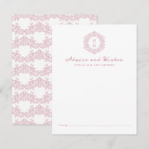 Elegantes Wappen-Monogramm Rosa Hochzeit
