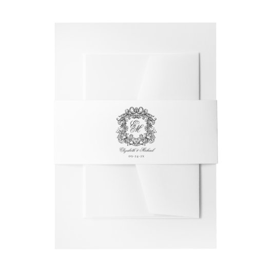 Elegantes Wappen Script Monogram Wedding Einladungsbanderole (Vorderseite Beispiel)