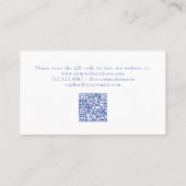 Elegantes Wappen und Monogramm | Blau und Weiß Visitenkarte (Rückseite)