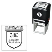 Elegantes Wappen, virtuelle Bibliothek Ex Libris B Permastempel (Beispiel)