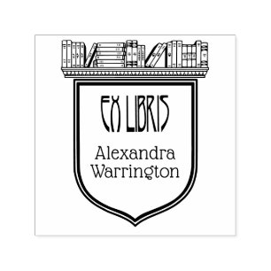 Elegantes Wappen, virtuelle Bibliothek Ex Libris B Permastempel