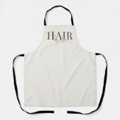 Elegantes, warmes creme-beiges Salon-Custom-Text Schürze (Vorderseite)