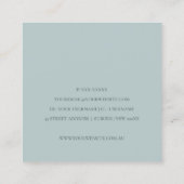 ELEGANTES WASSER AQUA BLAU PINK SEWMASCHINE TAILOR QUADRATISCHE VISITENKARTE (Rückseite)