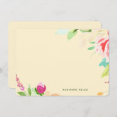 Elegantes Wasser Personalisiert gelb floral Mitteilungskarte (Vorne/Hinten)