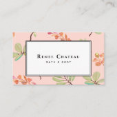 Elegantes Wasser Rosa Pfirsichfarben Beruflich Visitenkarte (Vorderseite)