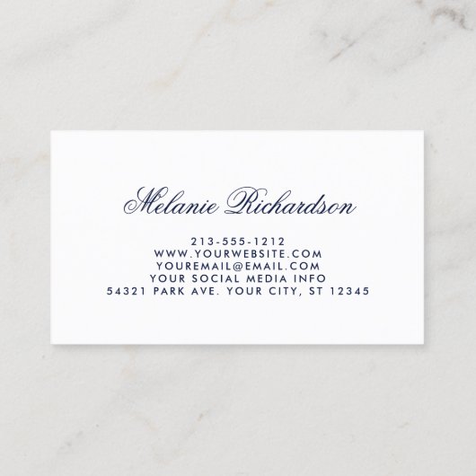 Elegantes Wasser Rosa Rosa Blütenblau Blau Gold Visitenkarte (Rückseite)