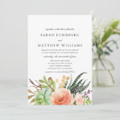 Elegantes Wasser Sukkulent | Einladung zur Hochzei (Stehend Vorderseite)