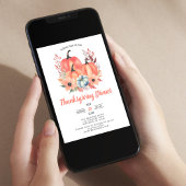 Elegantes Wassercolor Pumpkin Erntedank Dinner Einladung