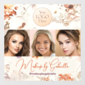 Elegantes Wasserfarbe-Script-Logo Foto Makeup Stud Fensteraufkleber (Blatt)