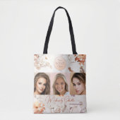Elegantes Wasserfarbe-Script-Logo-Foto-Makeup-Stud Tasche (Vorderseite)