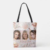 Elegantes Wasserfarbe-Script-Logo-Foto-Makeup-Stud Tasche (Rückseite)