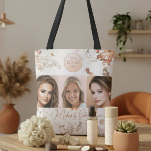 Elegantes Wasserfarbe-Script-Logo-Foto-Makeup-Stud Tasche