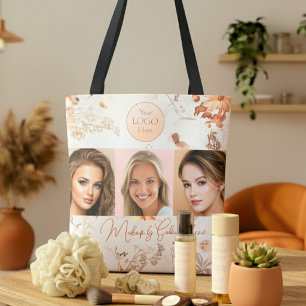 Elegantes Wasserfarbe-Script-Logo-Foto-Makeup-Stud Tasche