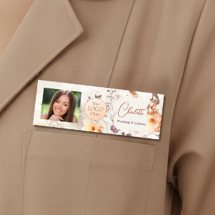 Elegantes Wasserfarbe-Skript-Logo-Foto-Make-up Namenschild