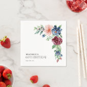 Elegantes Wasserfarben-Blumen-60. Geburtstag Serviette (Beispiel)