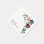 Elegantes Wasserfarben-Blumen-60. Geburtstag Serviette (Ecke)