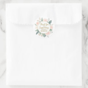 Elegantes Wasserfarben-Blumen-Dankeschön-für-Ihre- Runder Aufkleber