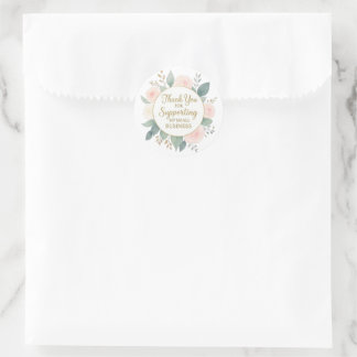Elegantes Wasserfarben-Blumen-Dankeschön-für-Ihre- Runder Aufkleber