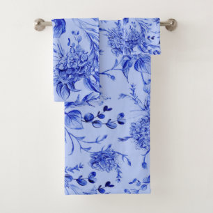 Elegantes Wasserfarben-Blumen-Dekor auffällig Badhandtuch Set