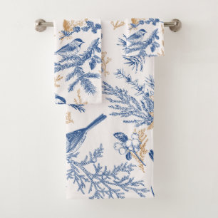 Elegantes Wasserfarben-Blumen-Dekor auffällig Badhandtuch Set