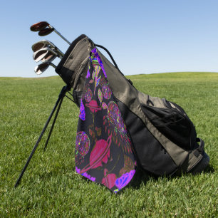 Elegantes Wasserfarben-Blumen-Dekor auffällig Golfhandtuch