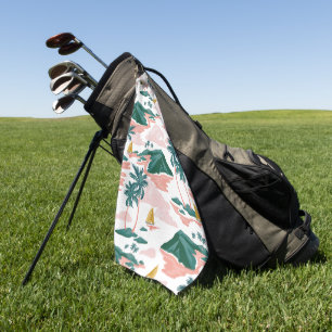 Elegantes Wasserfarben-Blumen-Dekor-Augenfang Golfhandtuch