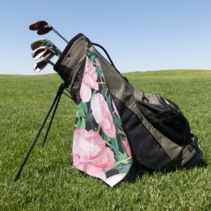 Elegantes Wasserfarben-Blumen-Dekor-Augenfänger  Golfhandtuch