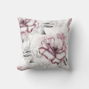 Elegantes Wasserfarben-Blumen-Dekorationsmuster  Kissen