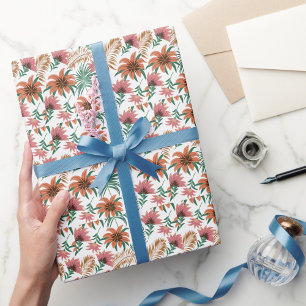 Elegantes Wasserfarben-Blumen-Dekorationsmuster wi Geschenkpapier