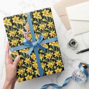 Elegantes Wasserfarben-Blumen-Dekorationsmuster wi Geschenkpapier