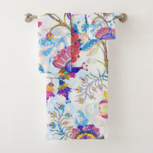 Elegantes Wasserfarben-Blumen-Dekoratives auffalle Badhandtuch Set