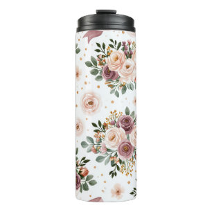 Elegantes Wasserfarben-Blumen-Hochzeitsmuster Thermosbecher