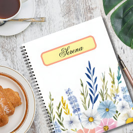 Elegantes Wasserfarben-Blumen-Notizbuch Notizblock