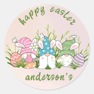 Elegantes Wasserfarben-Blumenmotiv - Frohe Ostern  Runder Aufkleber