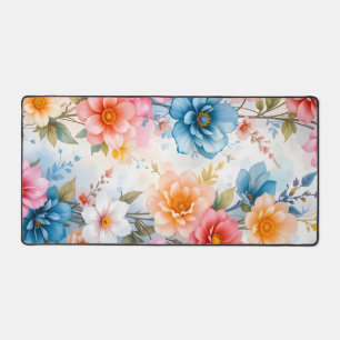 Elegantes Wasserfarben-Blumenmuster-Design Schreibtischunterlage