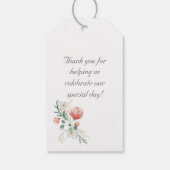 Elegantes Wasserfarben-Blumenmuster Geschenkanhänger (Rückseite)