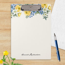 Elegantes Wasserfarben-Blumenmuster mit individuel Klemmbrett