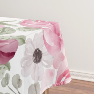 Elegantes Wasserfarben-Blumenmuster Tischdecke