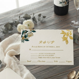 Elegantes Wasserfarben-Botanik-Eukalyptus-Gold-Grü Folien Feiertagspostkarte
