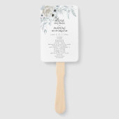 Elegantes Wasserfarben-Dusty-Blue-Floral-Programm Fächer (Vorderseite)