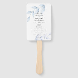 Elegantes Wasserfarben-Dusty-Blue-Floral-Programm Fächer