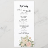 Elegantes Wasserfarben-Eukalyptus-Hochzeitsprogram Menükarte (Vorderseite)