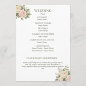 Elegantes Wasserfarben-Eukalyptus-Hochzeitsprogram Programm (Rückseite)