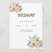 Elegantes Wasserfarben-Eukalyptus-Hochzeitsprogram Programm (Vorderseite)