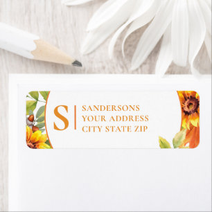 Elegantes Wasserfarben Herbst Floral Monogrammiert