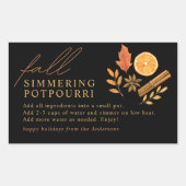 Elegantes Wasserfarben-Herbst-Simmering-Potpourri- Rechteckiger Aufkleber (Vorderseite)