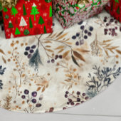 Elegantes Wasserfarben-Herbstfarben Blumenmuster Polyester Weihnachtsbaumdecke