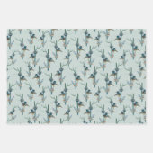 Elegantes Wasserfarben Hummingbird Botanisches Mus Geschenkpapier Set (Vorderseite 2)