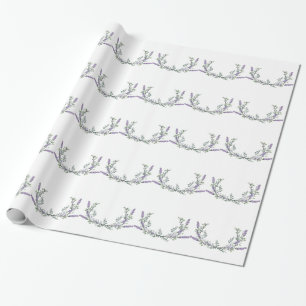 Elegantes Wasserfarben-Lavendel-Eukalyptus Geschenkpapier