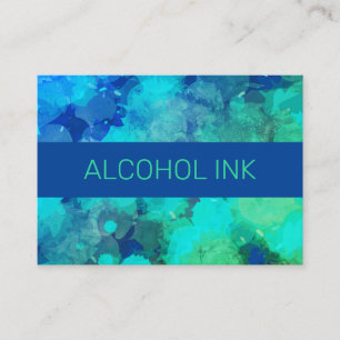 Elegantes Wasserfarben-Lila-Blau-Alkohol-Tinte Visitenkarte